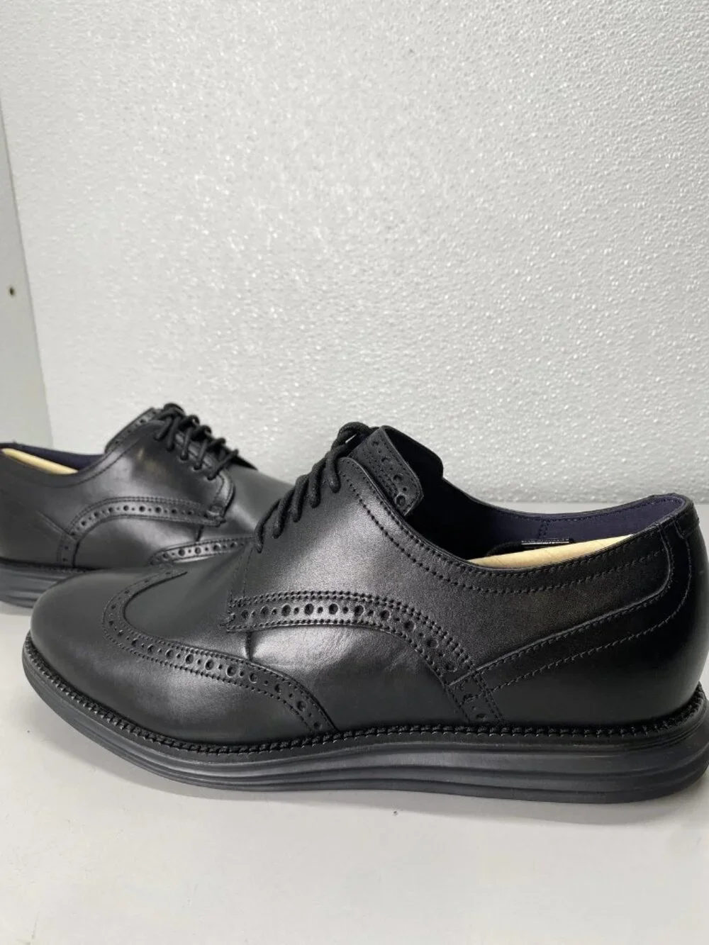 Cole Haan Mens Original Grand Wingtip Oxford Shoes Size 10 M Black, Black
